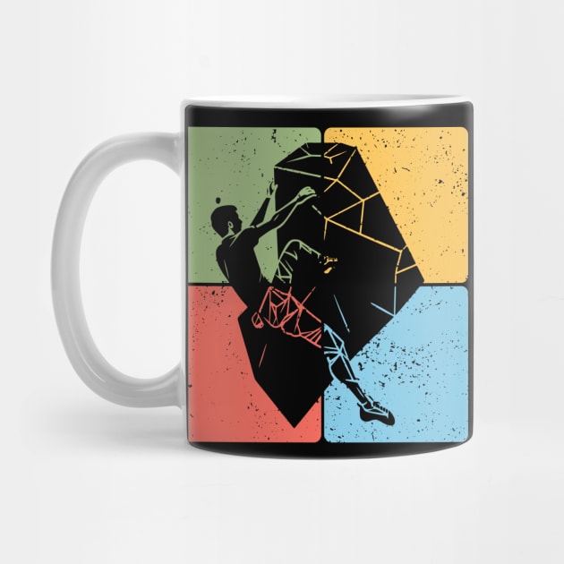Rock Climber on Boulder Adventure Art by TuncGK
